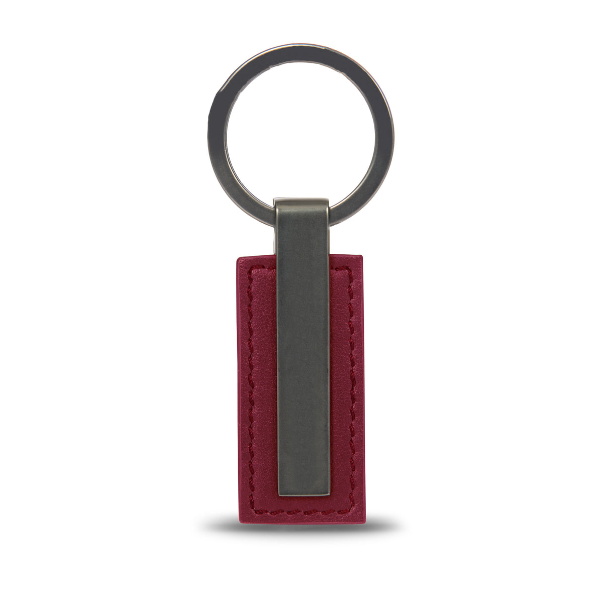 Porsche Design Metal Bar Leather Key Ring in Carmine Red, view 2