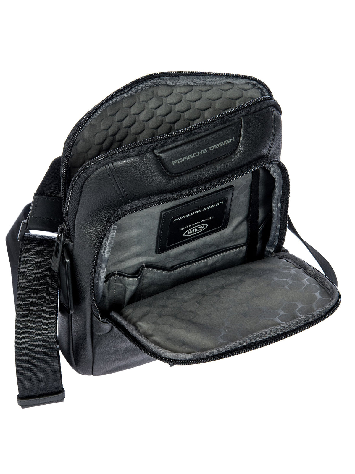 Porsche Design Leather Shoulder Bag S in Black, view 5