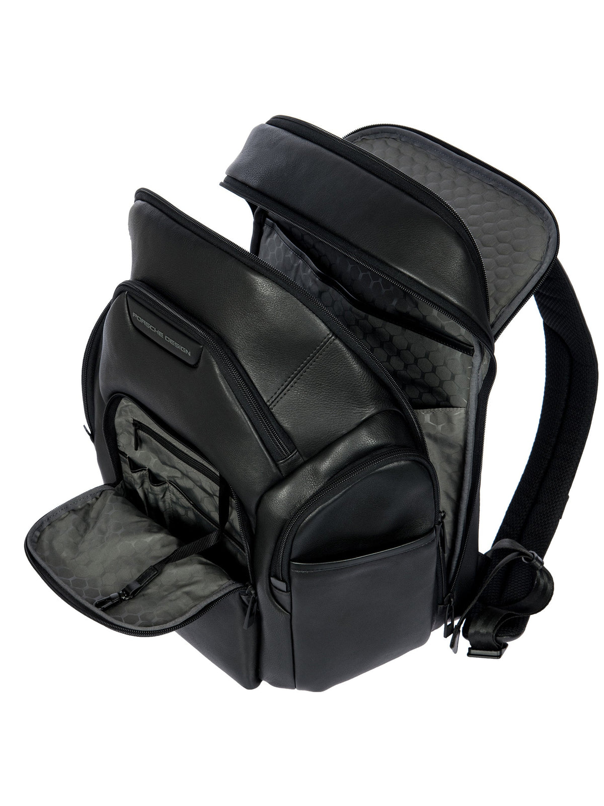 Porsche Design Leather Laptop Backpack L in Black, view 5