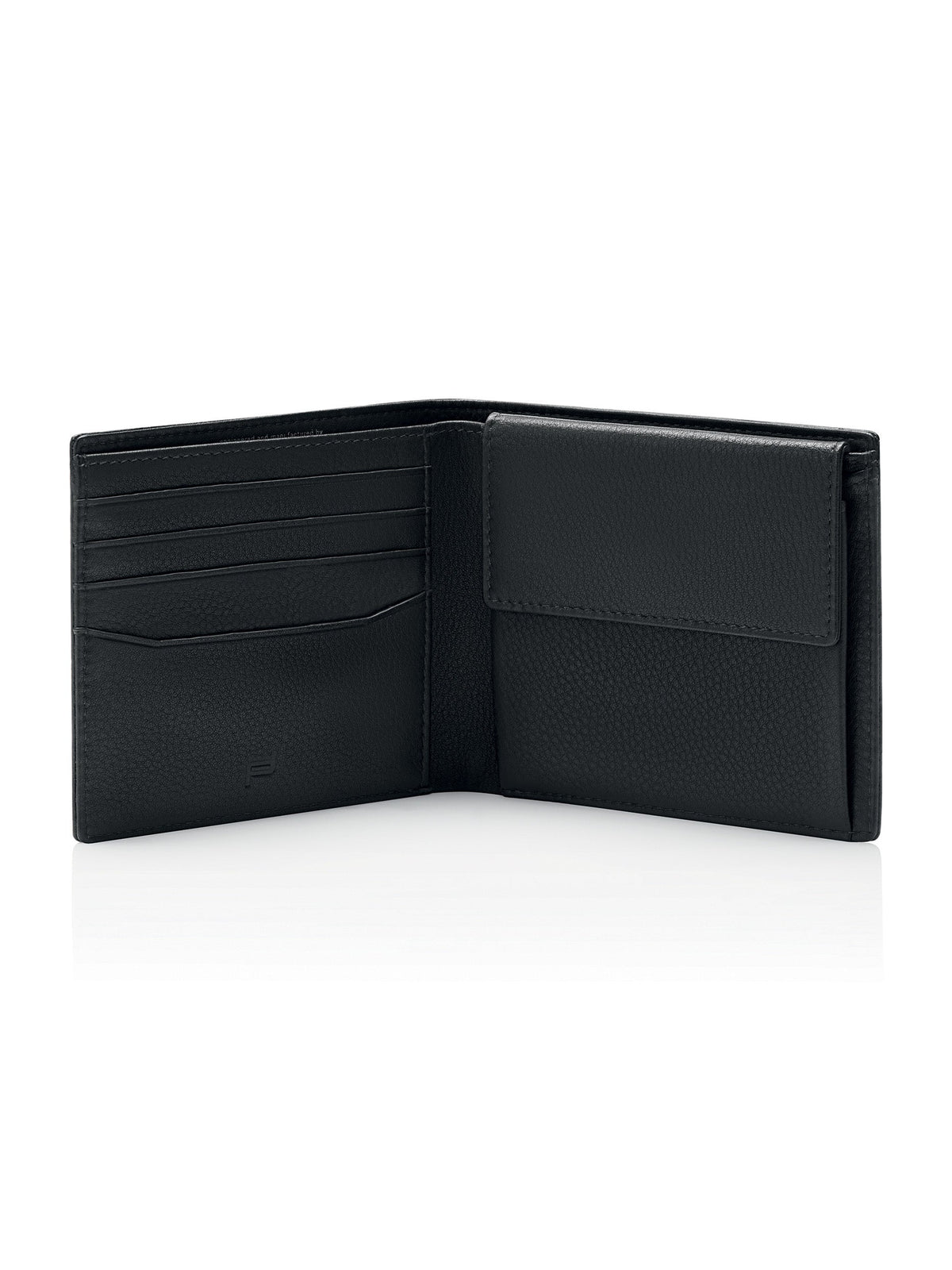 Porsche Design Leather Wallet 4 with Coin Pocket in Black, Business Grained, view 3