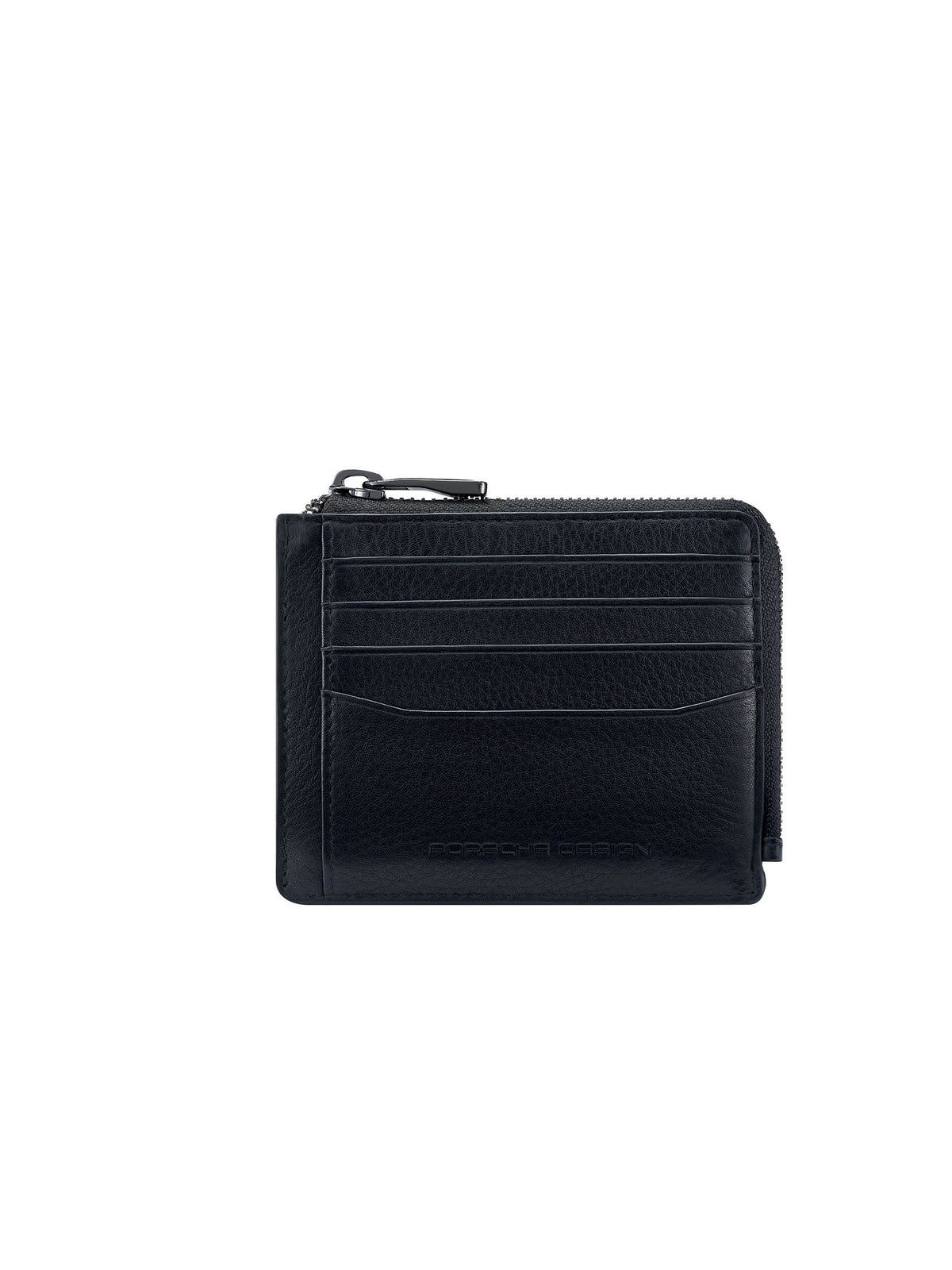 Porsche Design Leather Wallet 11 with Zipper in Black, Business Grained, view 1