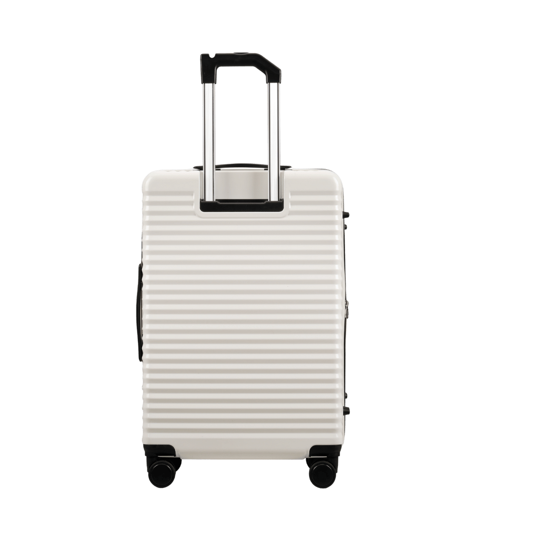 Panthera Uncia Hardside Spinner Suitcase with Front Pocket in White, view 4