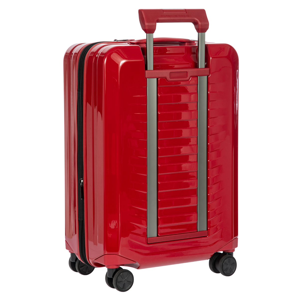 Porsche Design Expandable Carry-On Spinner with Front Pocket in Carmine Red Shiny, view 3