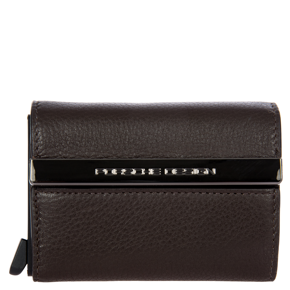 Porsche Design x SECRID Leather Cardholder Wallet in Dark Brown, view 1